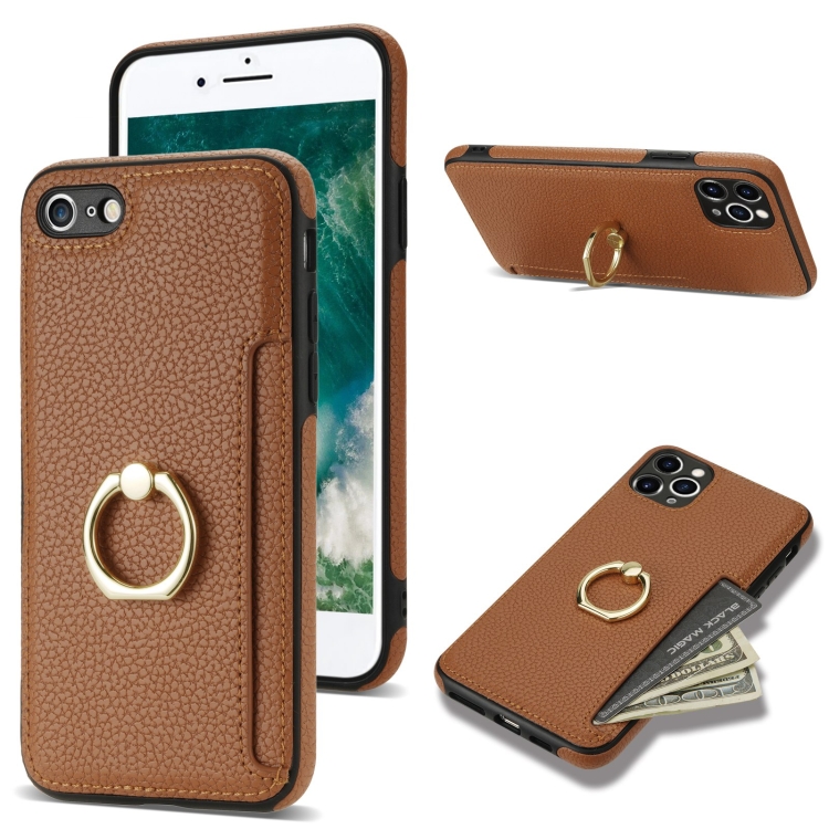 For iPhone SE 2022 / 2020 / 8 / 7 Ring Card Litchi Leather Back Phone Case(Brown)
For iPhone SE 2022 / 2020 / 8 / 7 Ring Card Litchi Leather Back Phone Case(Brown)