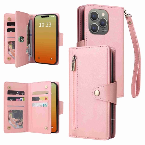 For iPhone 15 Pro Rivet Buckle 9 Cards Three Fold Leather Phone Case(Rose Gold)
For iPhone 15 Pro Rivet Buckle 9 Cards Three Fold Leather Phone Case(Rose Gold)