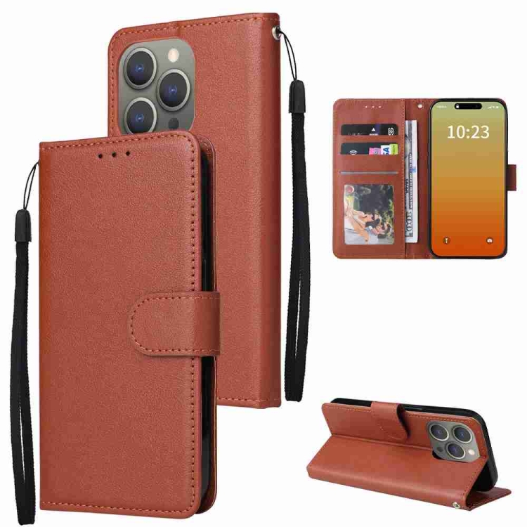 For iPhone 15 Pro Max Multifunctional Horizontal Flip Leather Phone Case with Three Card Slots(Brown)
For iPhone 15 Pro Max Multifunctional Horizontal Flip Leather Phone Case with Three Card Slots(Brown)