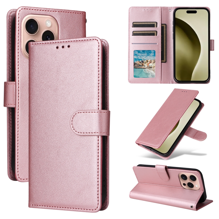 For iPhone 16 Pro Multifunctional Horizontal Flip Leather Phone Case with Three Card Slots(Rose Gold)
For iPhone 16 Pro Multifunctional Horizontal Flip Leather Phone Case with Three Card Slots(Rose Gold)