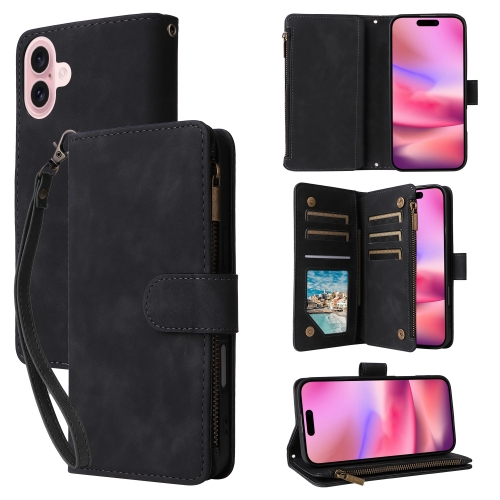 For iPhone 16 Plus Crossbody Multi-card Slot Wallet Zipper Leather Phone Case(Black)
For iPhone 16 Plus Crossbody Multi-card Slot Wallet Zipper Leather Phone Case(Black)