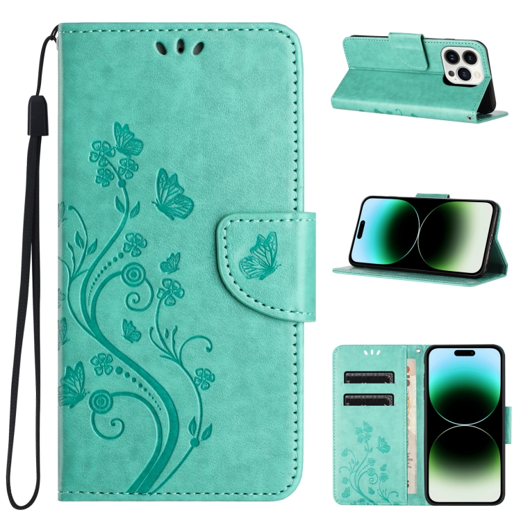 For iPhone 15 Pro Max Butterfly Flower Pattern Flip Leather Phone Case(Green)
For iPhone 15 Pro Max Butterfly Flower Pattern Flip Leather Phone Case(Green)