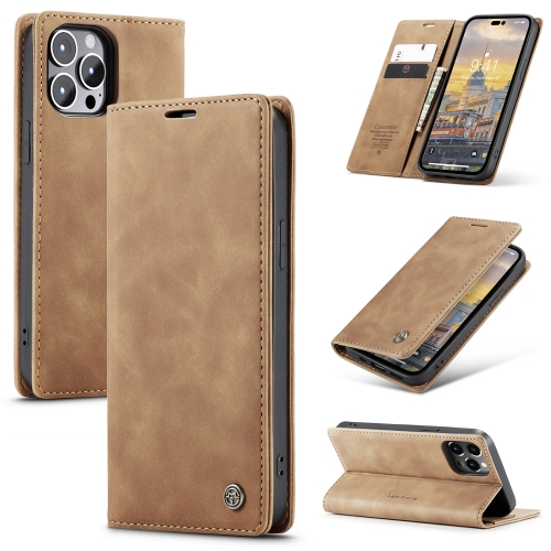 

For iPhone 15 Pro CaseMe 013 Multifunctional Horizontal Flip Leather Phone Case(Brown)
