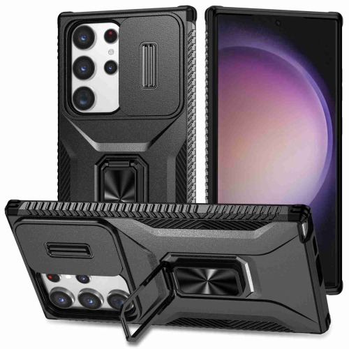 

For Samsung Galaxy S23 Ultra 5G Sliding Camshield Holder Phone Case(Black)