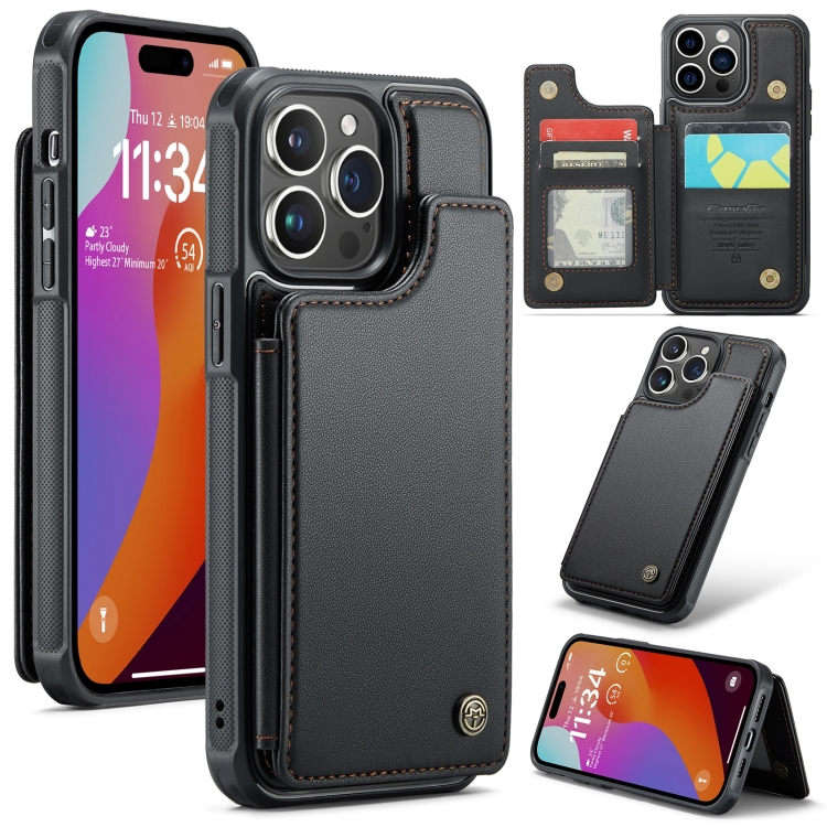 For iPhone 15 Pro CaseMe C22 Card Slots Holder RFID Anti-theft Phone Case(Black)
For iPhone 15 Pro CaseMe C22 Card Slots Holder RFID Anti-theft Phone Case(Black)