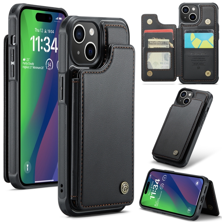For iPhone 15 CaseMe C22 Card Slots Holder RFID Anti-theft Phone Case(Black)
For iPhone 15 CaseMe C22 Card Slots Holder RFID Anti-theft Phone Case(Black)