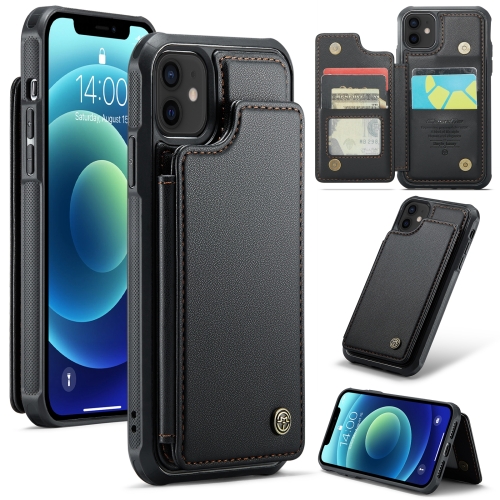 

For iPhone 12 / 12 Pro CaseMe C22 Card Slots Holder RFID Anti-theft Phone Case(Black)