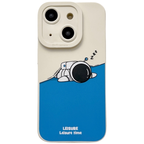 

For iPhone 15 Plus Liquid Angel Eyes Astronaut TPU Phone Case(Beige)