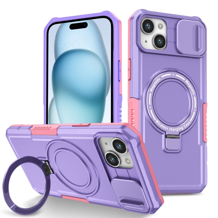 For iPhone 15 Sliding Camshield Magsafe Holder TPU Hybrid PC Phone Case(Pink Purple)
For iPhone 15 Sliding Camshield Magsafe Holder TPU Hybrid PC Phone Case(Pink Purple)