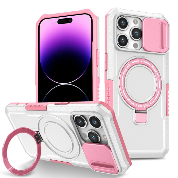 For iPhone 14 Pro Sliding Camshield Magsafe Holder TPU Hybrid PC Phone Case(Pink White)
For iPhone 14 Pro Sliding Camshield Magsafe Holder TPU Hybrid PC Phone Case(Pink White)