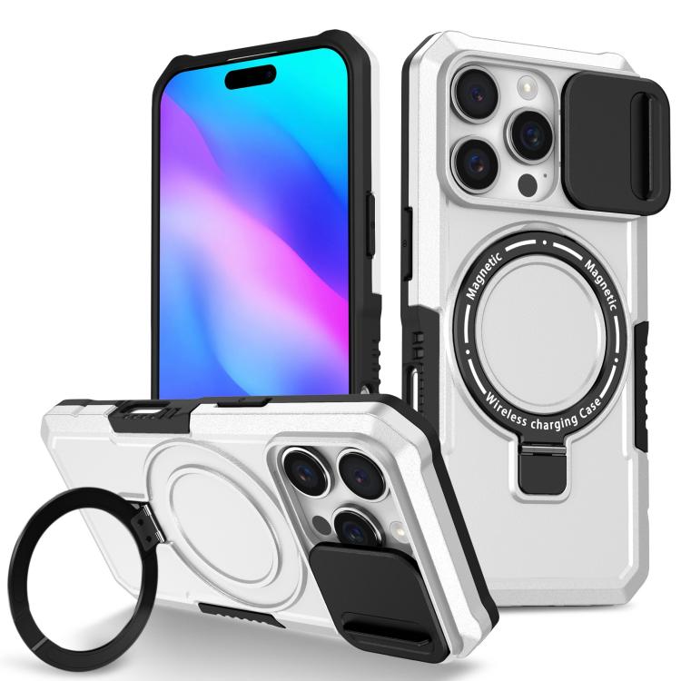 For iPhone 16 Pro Sliding Camshield MagSafe Holder TPU Hybrid PC Phone Case(Black White)
For iPhone 16 Pro Sliding Camshield MagSafe Holder TPU Hybrid PC Phone Case(Black White)