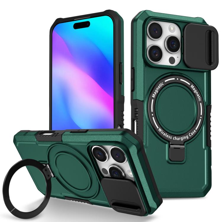 For iPhone 16 Pro Sliding Camshield MagSafe Holder TPU Hybrid PC Phone Case(Deep Green)
For iPhone 16 Pro Sliding Camshield MagSafe Holder TPU Hybrid PC Phone Case(Deep Green)