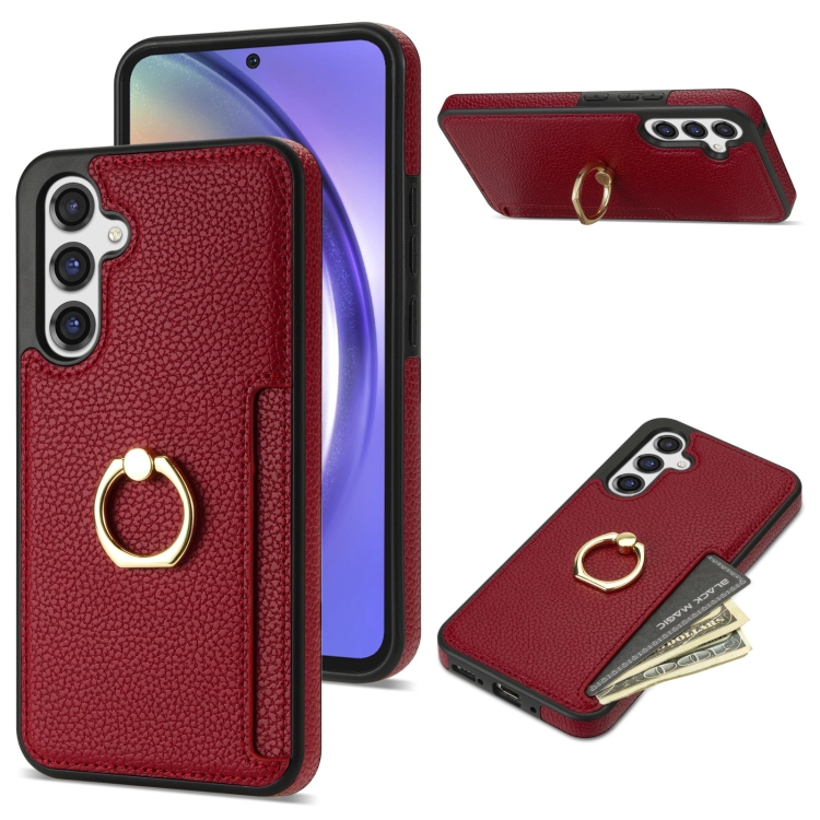 For Samsung Galaxy A54 5G Ring Card Litchi Leather Back Phone Case(Red)
For Samsung Galaxy A54 5G Ring Card Litchi Leather Back Phone Case(Red)