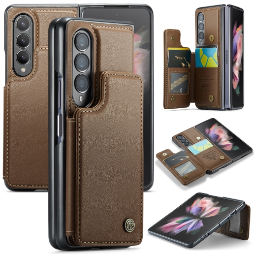 

For Samsung Galaxy Z Fold3 5G CaseMe C22 PC+TPU Business Style RFID Anti-theft Leather Phone Case(Brown)