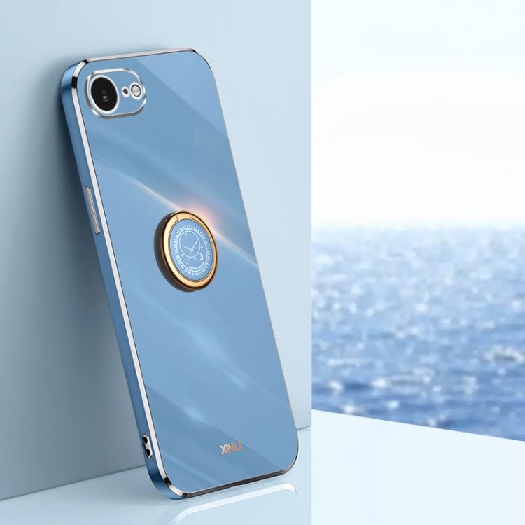 For iPhone 16e XINLI Straight Edge 6D Electroplate TPU Phone Case with Ring Holder(Celestial Blue) 
For iPhone 16e XINLI Straight Edge 6D Electroplate TPU Phone Case with Ring Holder(Celestial Blue)
