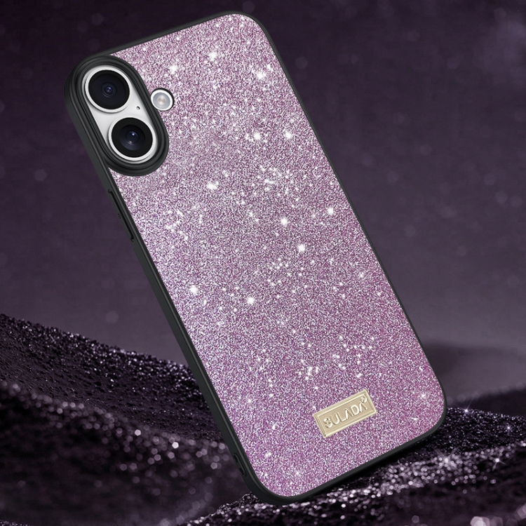 For iPhone 16 SULADA Glittery PC Hybrid TPU Handmade Leather Phone Case(Purple)
For iPhone 16 SULADA Glittery PC Hybrid TPU Handmade Leather Phone Case(Purple)