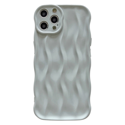 

For iPhone 12 Pro Max Wave Texture Bright TPU Phone Case(White)