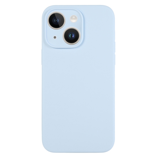 

For iPhone 14 Plus Pure Color Liquid Silicone Fine Pore Phone Case(Sky Blue)
