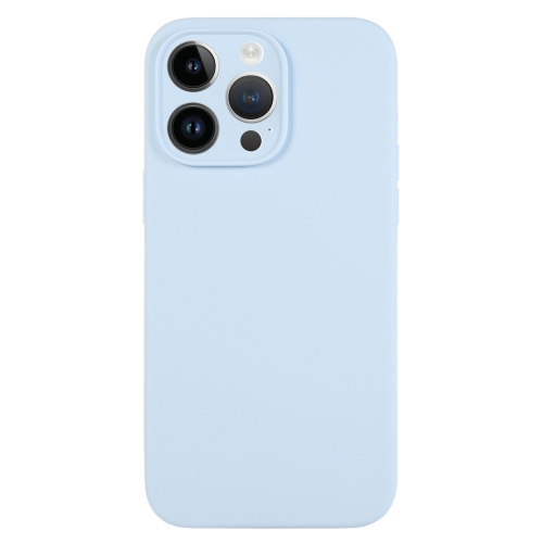 

For iPhone 14 Pro Pure Color Liquid Silicone Fine Pore Phone Case(Sky Blue)