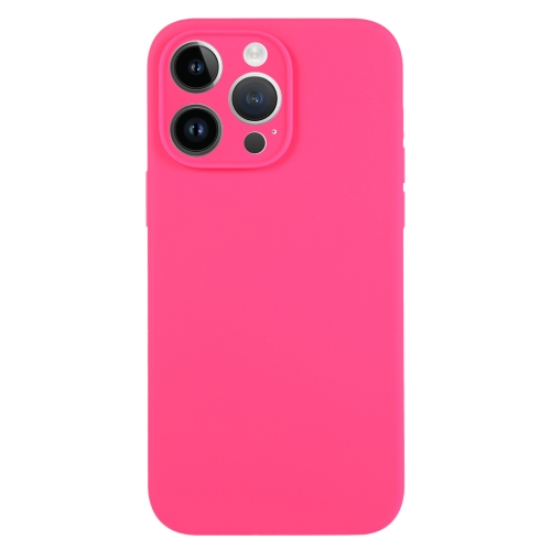 

For iPhone 14 Pro Pure Color Liquid Silicone Fine Pore Phone Case(Fresh Pink)