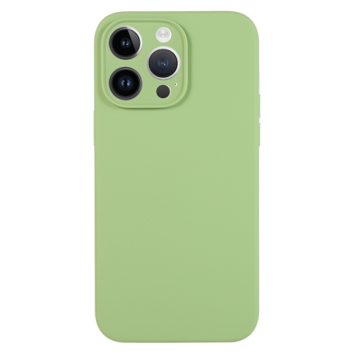 

For iPhone 13 Pro Max Pure Color Liquid Silicone Fine Pore Phone Case(Mint Green)