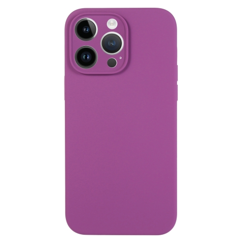 

For iPhone 13 Pro Max Pure Color Liquid Silicone Fine Pore Phone Case(Grape Purple)