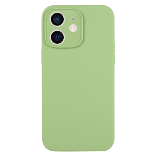 

For iPhone 12 Pure Color Liquid Silicone Fine Pore Phone Case(Mint Green)