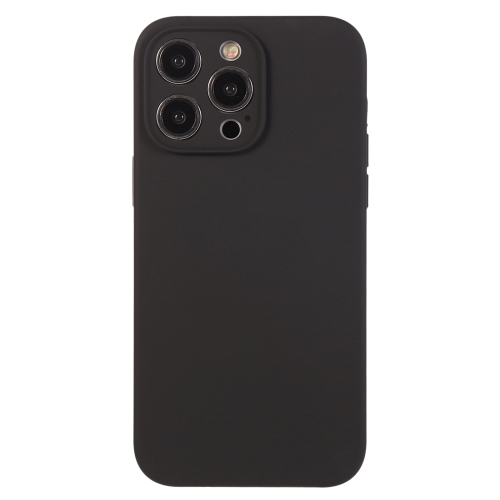 

For iPhone 12 Pro Max Pure Color Liquid Silicone Fine Pore Phone Case(Black)
