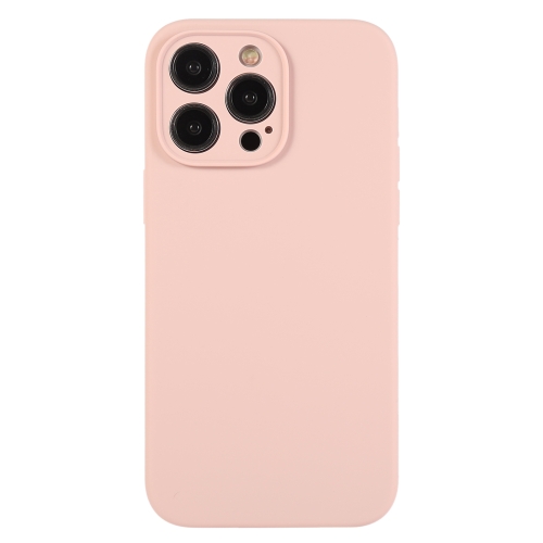 

For iPhone 12 Pro Max Pure Color Liquid Silicone Fine Pore Phone Case(Sand Pink)