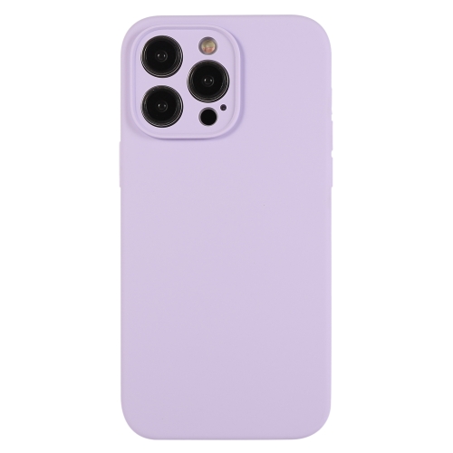 

For iPhone 12 Pro Max Pure Color Liquid Silicone Fine Pore Phone Case(Lilac Purple)