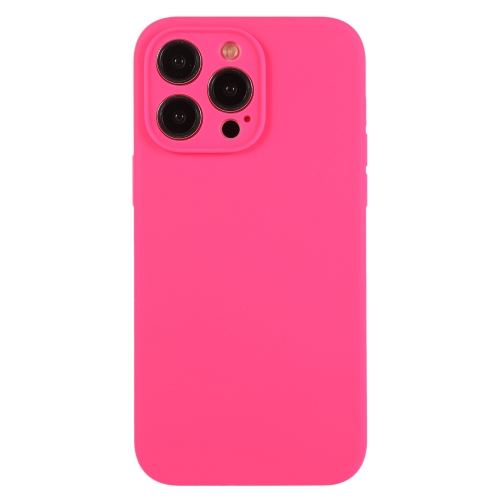 

For iPhone 12 Pro Max Pure Color Liquid Silicone Fine Pore Phone Case(Fresh Pink)