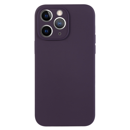 

For iPhone 11 Pro Max Pure Color Liquid Silicone Fine Pore Phone Case(Berry Purple)