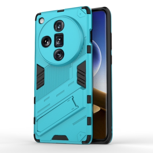 

For OPPO Find X7 Ultra 5G Punk Armor 2 in 1 PC + TPU Phone Case with Holder(Blue)