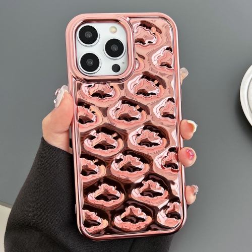 

For iPhone 12 Pro Max Cloud Texture Electroplated TPU Phone Case(Rose Gold)