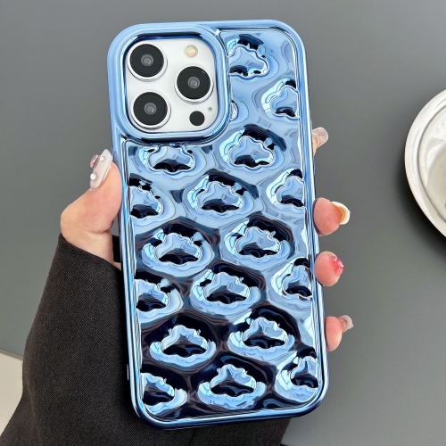 

For iPhone 14 Pro Cloud Texture Electroplated TPU Phone Case(Blue)