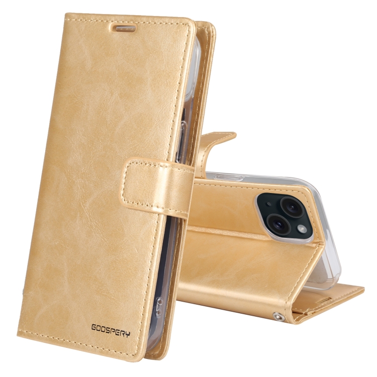 For iPhone 15 Plus GOOSPERY BLUE MOON Crazy Horse Texture Leather Phone Case(Gold)
For iPhone 15 Plus GOOSPERY BLUE MOON Crazy Horse Texture Leather Phone Case(Gold)