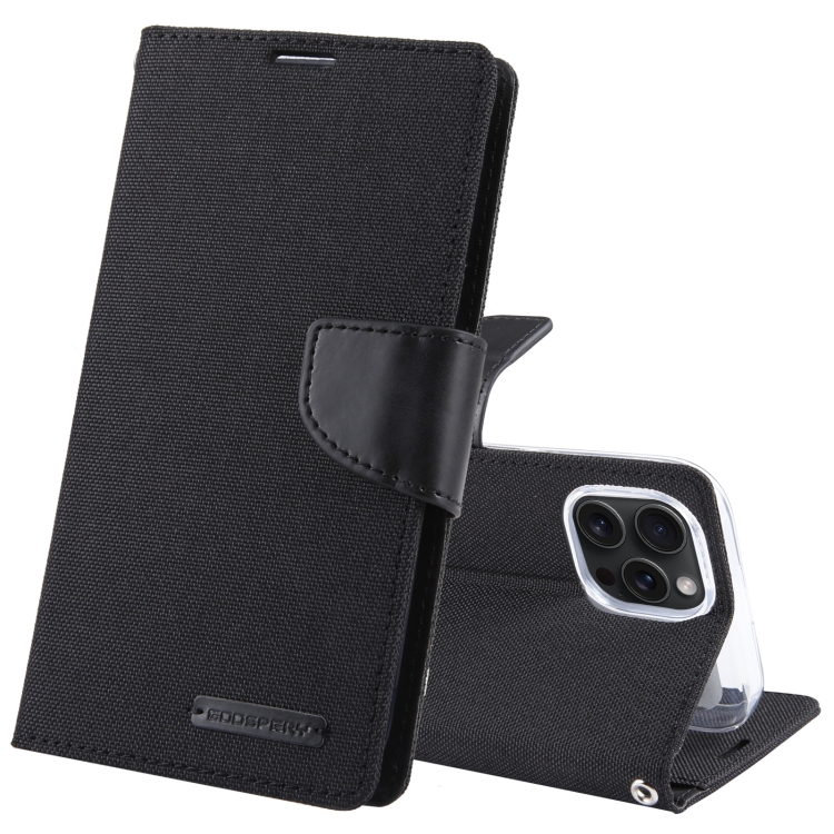 For iPhone 15 Pro GOOSPERY CANVAS DIARY Fabric Texture Flip Leather Phone Case(Black)
For iPhone 15 Pro GOOSPERY CANVAS DIARY Fabric Texture Flip Leather Phone Case(Black)