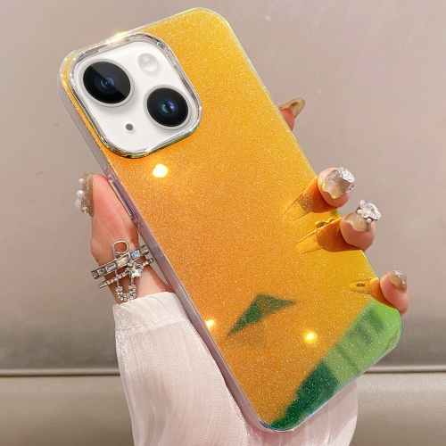 

For iPhone 14 Plus Mirror Glitter IMD Phone Case(Yellow)