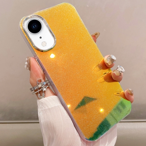

For iPhone XR Mirror Glitter IMD Phone Case(Yellow)