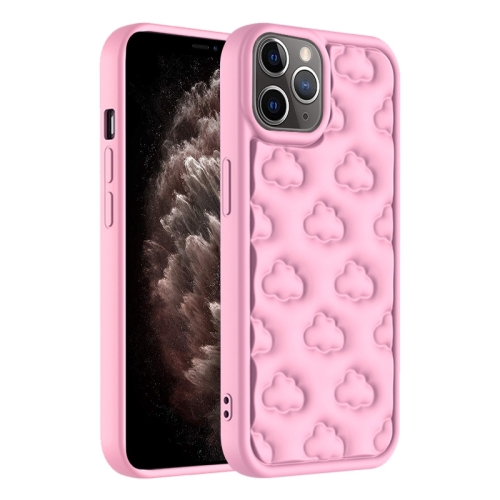 

For iPhone 11 Pro Max 3D Cloud Pattern TPU Phone Case(Pink)