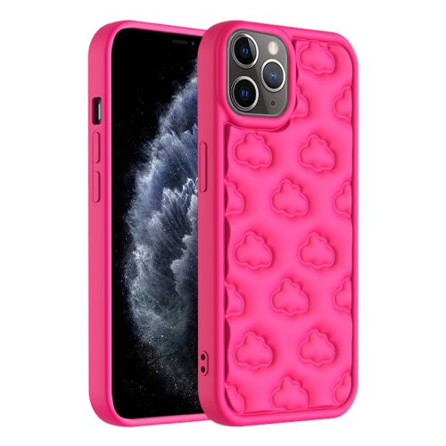 

For iPhone 11 Pro 3D Cloud Pattern TPU Phone Case(Rose Red)
