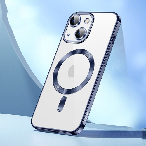 

For iPhone 15 Plus SULADA MagSafe Plating TPU Shockproof Phone Soft Case(Titanium Blue)