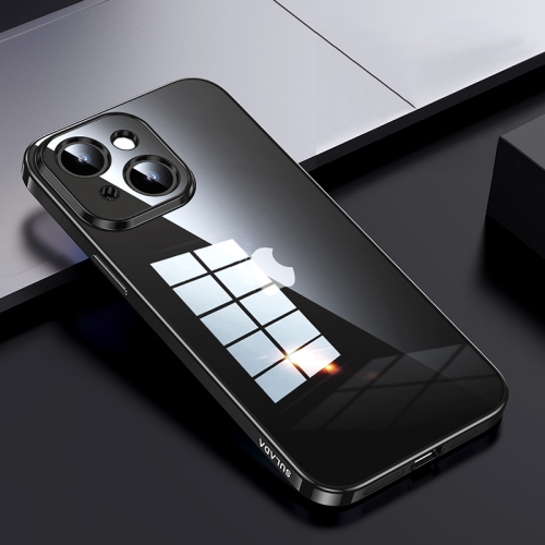 

For iPhone 15 Plus SULADA Shine Through Series Plating TPU Transparent Phone Case(Space Black)