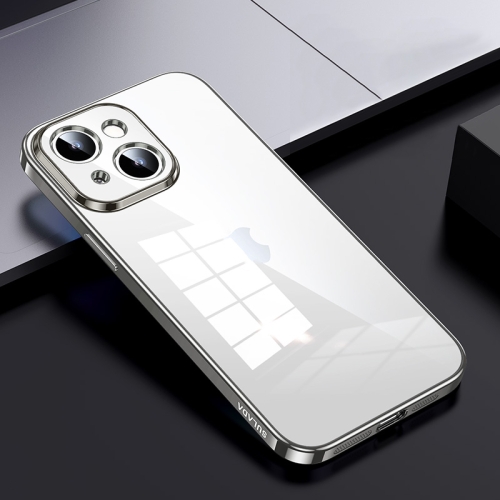 

For iPhone 15 SULADA Shine Through Series Plating TPU Transparent Phone Case(Titanium Grey)
