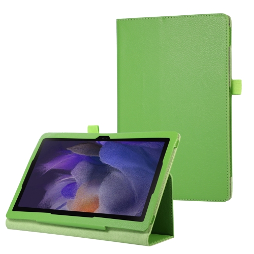 

For Samsung Galaxy Tab A9 Litchi Texture Leather Tablet Case with Holder(Green)