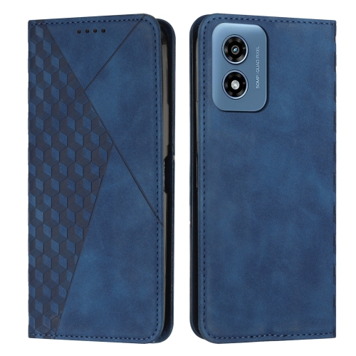 

For Motorola Moto G04/G24 Diamond Splicing Skin Feel Magnetic Leather Phone Case(Blue)
