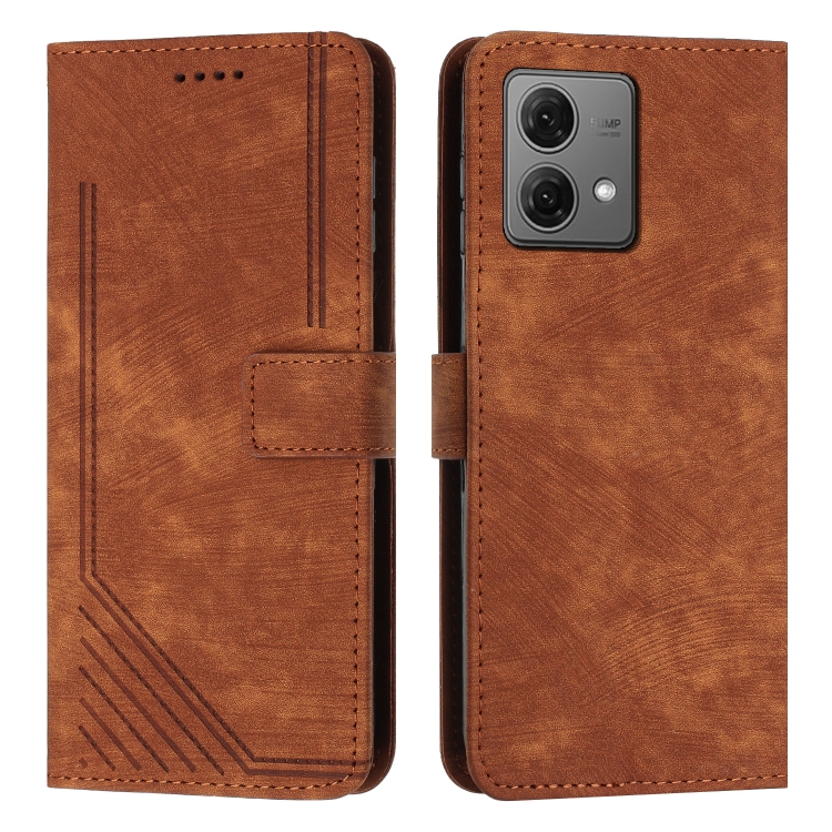 For Motorola Moto G84 Skin Feel Stripe Pattern Leather Phone Case with Lanyard(Brown)
For Motorola Moto G84 Skin Feel Stripe Pattern Leather Phone Case with Lanyard(Brown)