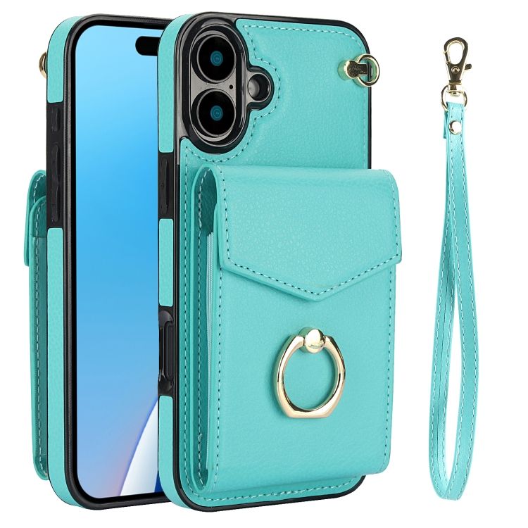 For iPhone 16 Plus Ring Holder RFID Card Slot Phone Case(Mint Green)
For iPhone 16 Plus Ring Holder RFID Card Slot Phone Case(Mint Green)