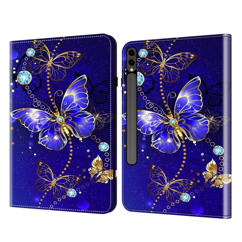 

For Samsung Galaxy Tab S7 FE/S8+/S7+/S9 FE+ Crystal Texture Painted Leather Tablet Case(Diamond Butterflies)