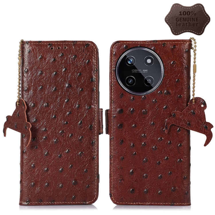 For Realme 11 4G Global Ostrich Pattern Genuine Leather RFID Phone Case(Coffee)
For Realme 11 4G Global Ostrich Pattern Genuine Leather RFID Phone Case(Coffee)